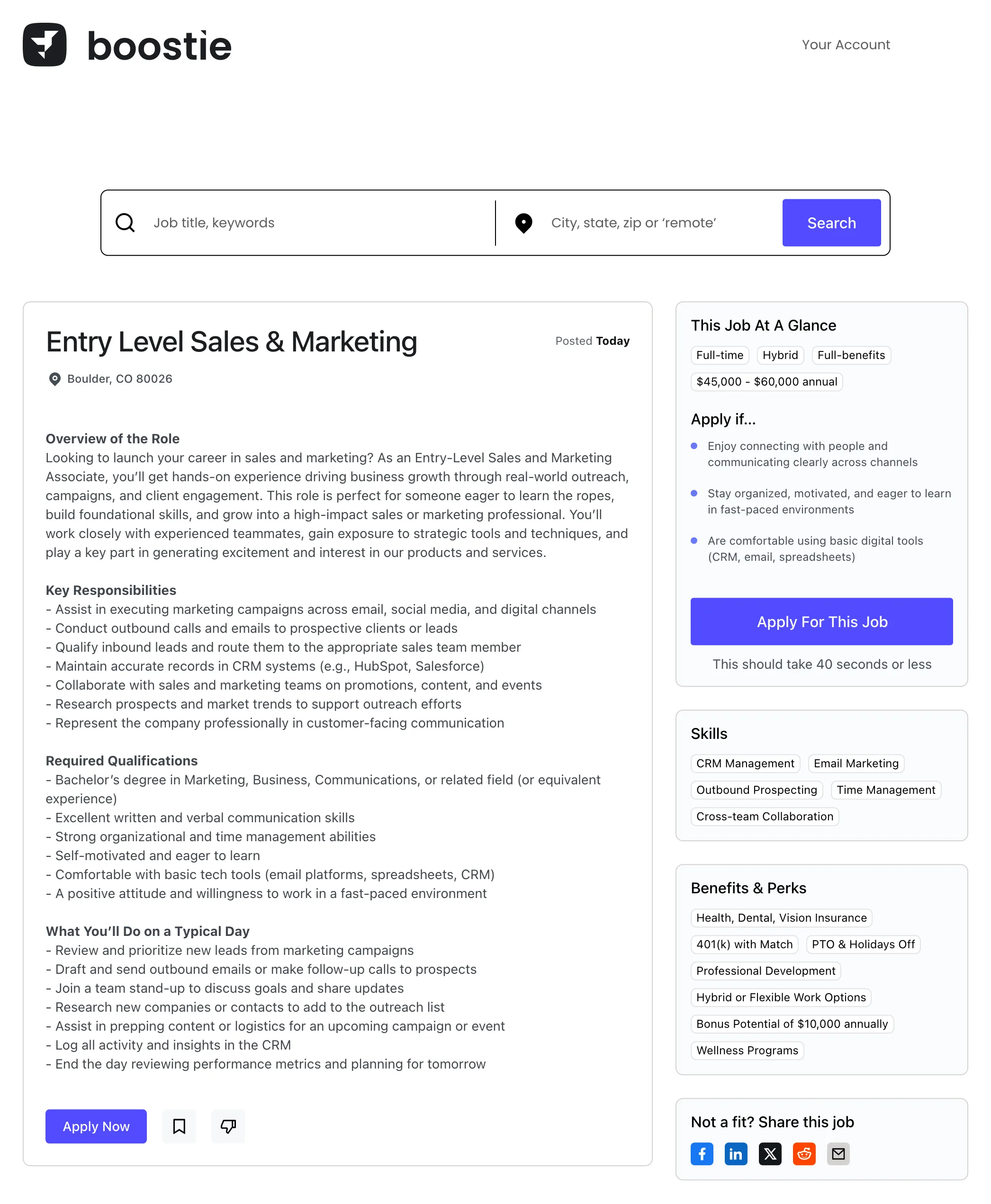 job board landing page