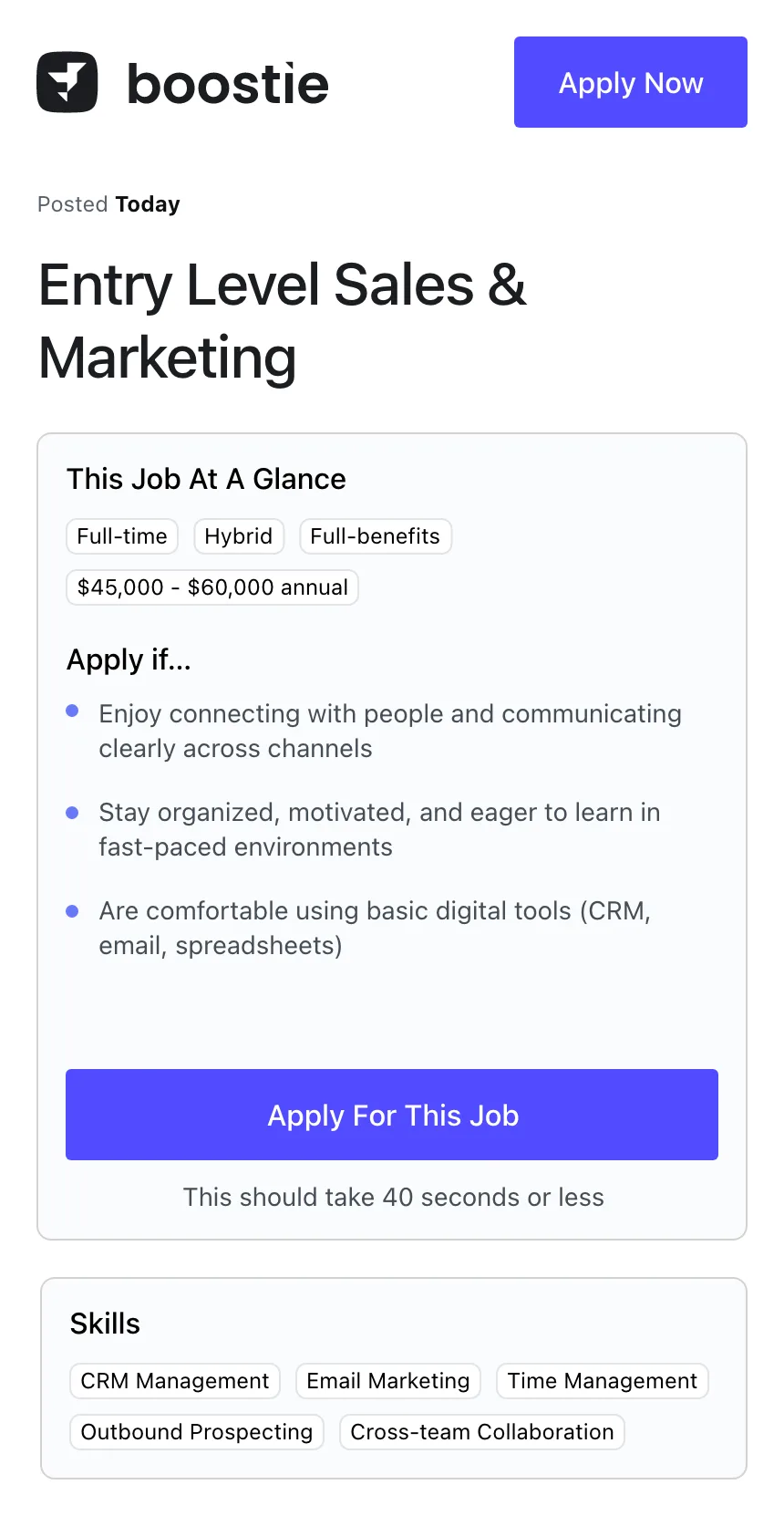 mobile job board listing