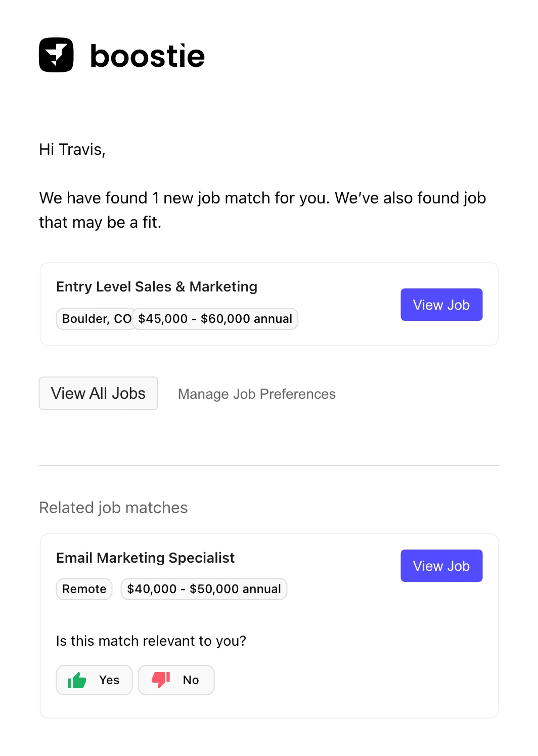 job alert email