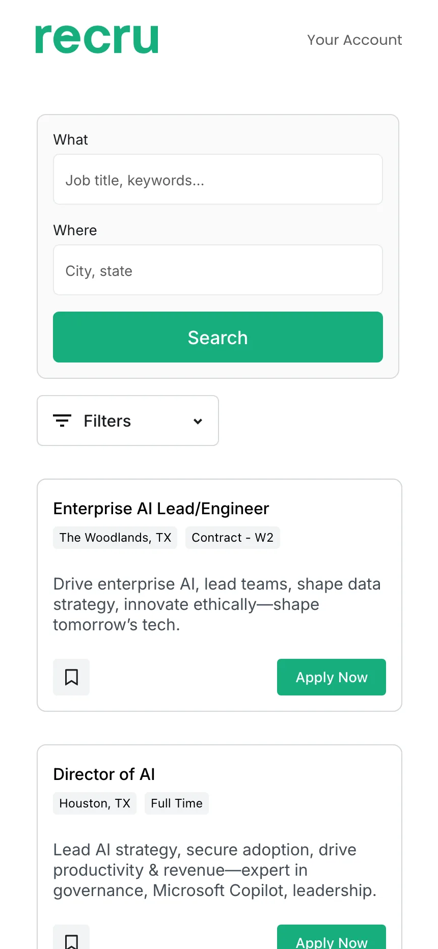 Career site - mobile